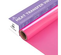 Zwanzer 12" x 12ft (30.5 x 366CM) Heat Transfer Vinyl Roll - Ideal for Cricut & Silhouette Cameo, Easy to Cut & Weed for T-Shirts & Apparel (Neon Pink)