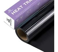 Zwanzer Black Heat Transfer Vinyl - 12" x 12ft Iron On Vinyl Roll for Cricut & Silhouette Cameo, Easy to Cut & Weed