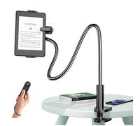 ZWAY Kindle Holder with Remote Page Turner, E-Book Stand for Reading in Bed, Hands Free E-Reader Mount, Gifts for Readers