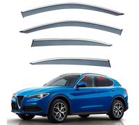 ZWBC Car Window Deflectors for Alfa Romeo Stelvio MK1 2017-2025, Guard Deflector Durability Waterproof Side Window Wind Deflectors Car Accessories