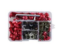 ZWBHNB Motorcycle Fairing Bolts For For CBR600RR For CBR900RR 177PCS Bodywork Screws Windscreen Nut Kit Fastener Clips(RED)