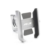 ZWBHNB Motorcycle Handlebar Clip Mobile Phone Stand Holder Support GPS Navigation Bracket For Y&amaha YZF-R3 YZFR3 YZF R3 2015-2020 Phone Mount Navigation Bracket(Silver,Handle)