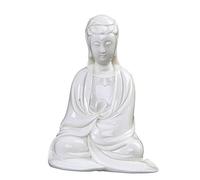 ZWCHGJ Chinese Sitting Buddha, Antique Guanyin Ceramic Ornaments, Classical Ming and Qing Buddha Sculpture, White Porcelain Small Free Guanyin Statues (Color: #1) Gift