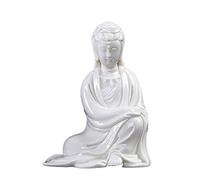 ZWCHGJ Chinese Sitting Buddha, Antique Guanyin Ceramic Ornaments, Classical Ming and Qing Buddha Sculpture, White Porcelain Small Free Guanyin Statues (Color: #2) Gift