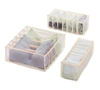 ZWCHGJ Closet Organizer Wardrobe Washable Clothes Organizer Visible Foldable Storage Boxes Drawer Mesh Separation Box for Home Jeans T-shirt Socks Panty 6/7/11 Grids 3PCS