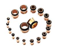 ZWCHGJ Ear Tunnels, 18PCS Stainless Steel Gauge Earrings 14g-00g Round Hollow Double Flared Ear Gauges Plugs 1.6mm-10mm Black