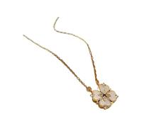 ZWCHGJ Sterling Silver For Women, Retro Lucky Four Leaf Gothic Love Pendant Choker 4 Heart Necklace