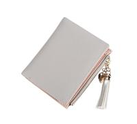 ZWCSHUU Fashion Women's Wallets Tassel Short Wallet for Woman Zipper Mini Coin Purse Ladies Small Wallet Female Leather Card Holder Women's Wallets(Grey)
