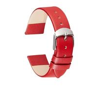ZWCSHUU Leather Replacement Bands PU Leather Watch Band, 14mm-22mm Thin Smooth Straps, Soft Comfortable Bracelets for Men Women(Red,18mm)