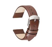 ZWCSHUU Leather Replacement Bands PU Leather Watch Band, 14mm-22mm Thin Smooth Straps, Soft Comfortable Bracelets for Men Women(BROWN,20mm)