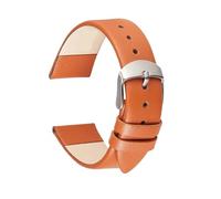 ZWCSHUU Leather Replacement Bands PU Leather Watch Band, 14mm-22mm Thin Smooth Straps, Soft Comfortable Bracelets for Men Women(Orange,20mm)