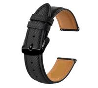 ZWCSHUU Leather Replacement Bands Texture Leather Watch Strap Belt for Men Women 18mm 20mm 22mm Bracelets Watchband Quick Replacement Black Silver Buckle for Men Women(Black-Black,22mm)