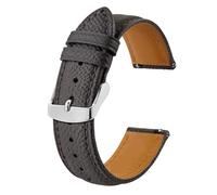 ZWCSHUU Leather Replacement Bands Texture Leather Watch Strap Belt for Men Women 18mm 20mm 22mm Bracelets Watchband Quick Replacement Black Silver Buckle for Men Women(Grey-silver,20mm)