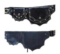 ZWCSHUU Medieval Belt Pouch Set Women's Waist Bag Medieval Pu Leather Belt Retro Cosplay Costume Props(Black)