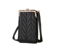 ZWCSHUU Stone Pattern Crossbody Bag Women's PU Leather Samll Phone Pocket Shoulder Bags Cross Body Phone Bag for Women(B-black)