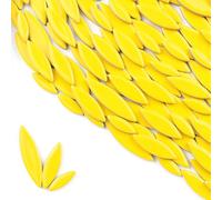 ZWCT Handmade Ceramic Mosaic Tile Kit - Colorful Petals Ceramic DIY - 200 Grams Leaf Vein Ceramic Petals Craft Materials - Mosaic Art Supplies-Yellow