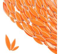 ZWCT Handmade Ceramic Mosaic Tile Kit - Colorful Petals Ceramic DIY - 200 Grams Leaf Vein Ceramic Petals Craft Materials - Mosaic Art Supplies-Orange