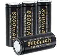 ZWDCVFGK 26650 lithium Battery 8800MAH3.7v Rechargeable Battery Bright Flashlight Handheld Fan Flat Tip Battery