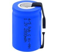 ZWDCVFGK Rechargeable,1.2v 2800mah 4/5 Sub C(4/5sc) Ni Mh Battery, with Soldering Nickel Tabs for Speaker Headphone Solar Lamp Driving Recorder,2Pieces