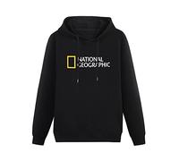 Zweck Pullover Warm Hoodies National Geographic Logo Hoody Long Sleeve Sweatershirt Black XL