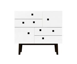Zweed - Peep B1 Chest Of Drawers, Angel White/Black - Black