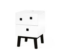 Zweed - Peep S1 Bedside Table, Angel White/Black - Black