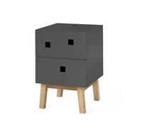 Zweed - Peep S1 Bedside Table, Slate Grey/Oak - Oak