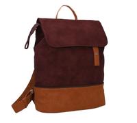 zwei backpack Jana JR13 Nubuk - Cognac dark purple