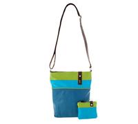 ZWEI DAILY D10 Crossbody Tote HANDBAG & PURSE Blue & Green NEW