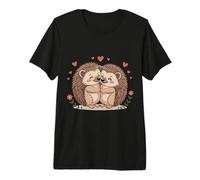 Zwei Igel Tiere Valentinstag Liebe auf Paar Igel Premium T-Shirt