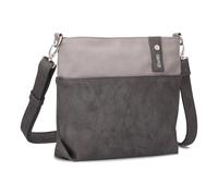 Zwei Jana J8 Women's Crossbody Bag 3 Litre Bi-Colour Canvas Style Handbag Soft Faux Leather Ideal for Everyday Use Includes 2 Removable Shoulder Straps Short & Long, Nubuck stone, M
