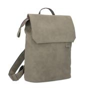 zwei Mademoiselle.M MR13 Women's City Backpack 7 Litres Padded Laptop Compartment Magnetic Closure Flap Main Compartment with Zip Back Padding Classic Elegant, Nubuck mud, Unit size, Classic