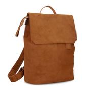 zwei Mademoiselle.M MR13 Women's City Backpack 7 Litres Padded Laptop Compartment Magnetic Closure Flap Main Compartment with Zip Back Padding Classic Elegant, Nubuck cognac, Unit size, Classic