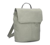 Zwei Mademoiselle.M MR8 Women's City Backpack 4 Litre Soft Faux Leather Magnetic Closure Flap Main Compartment with Zip Padded Tablet Divider Back Padding, Sage, 28x35x11cm