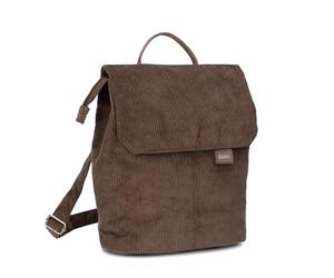 zwei Mademoiselle.M MR8 Women's City Backpack 4 Litre Soft Faux Leather Magnetic Closure Flap Main Compartment with Zip Padded Tablet Divider Back Padding, Cord-wood, Daypack Backpacks