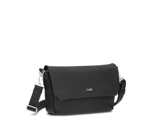 Zwei Mademoiselle M60 Women's Handbag Shoulder Bag Landscape Format 3 Litre Wide Crossbody Bag Magnetic Flap Zip Includes Lanyard Classic Elegant High-Quality Faux Leather, Nubuck black, One Size