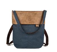 Zwei Olli OR12 Backpack Handbag, 7 Litres, Water-Repellent, High-Quality Faux Leather, Good Interior with Padded Laptop Compartment, Zip, Backpack & Shoulder Bag, 2-in-1, blue, 34 x 33 x 14 cm,