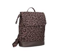 zwei Olli OR13 Women's Backpack 7 Litres Robust Durable Water Resistant Back Padding Main Compartment with Zip Secret Compartment Mobile Phone Pocket Slip Pockets Laptop Compartment Padded, Leo-brown