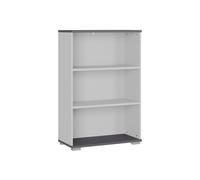 Zweig Open Front Office Cupboard (Light Grey/Graphite), 2 Shelf - 80wx40dx123h (cm)