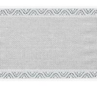 Zweigart 14 Count 5 inch wide Aida Band - White/Silver