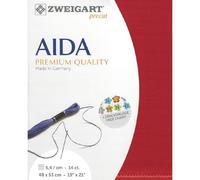 Zweigart 14 Count Aida Christmas Red 50x55cm (19.5x21.5 inches) - Fat Qtr