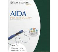 Zweigart 14 Count Forest Green Aida Quality Fabric in Various Sizes (50 x 55 cm)