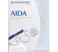 Zweigart 16 Count Aida Ice Blue 50x55cm (19.5x21.5 inches) - Fat Qtr