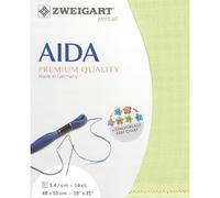 Zweigart AIDA Precut 14 ct. Star Aida 3706 Colour 6122 Lime Handmade Fabric for Cross Stitch 48 x 53 cm