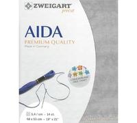 Zweigart AIDA Precut 14 ct. Star Aida 3706 Colour 7729 Vintage Grey Handmade Fabric for Cross Stitch 48 x 53 cm