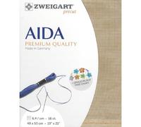 Zweigart AIDA Precut 16 ct. 3251 Colour 3009 Vintage Handmade Fabric for Cross Stitch 48 x 53 cm