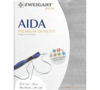 Zweigart AIDA Precut 18 Carat Fine Aida Vintage 3793 Colour 7729 Grey Handmade Fabric for Cross Stitch 48 x 53 cm