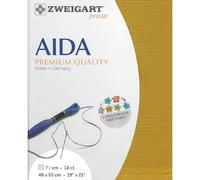 Zweigart AIDA Precut 18 ct. Fine Aida 3793 Colour 3008 Curry, Needlework Fabric for Cross Stitch 48 x 53 cm