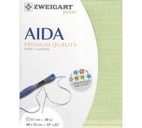 Zweigart AIDA Precut 20 ct. Extra Fine Aida 3326 Colour 6083 Sage Green, Needlework Fabric for Cross Stitch 48 x 53 cm