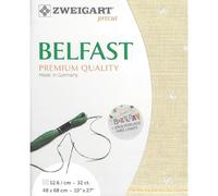 Zweigart Belfast Precut 32 ct. 3609 Colour 2409 Beige Wish, Handmade Fabric Made from 100% Linen for Embroidery 48 x 68 cm